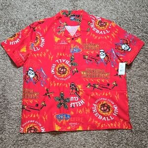Netflix Stranger Things Flame 3XL 54 - 56 Plus Size Button Down Shirt Top